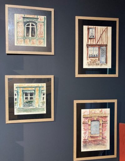 Petites aquarelles signées “Ludi”. En vente au showroom Villa Courtois.