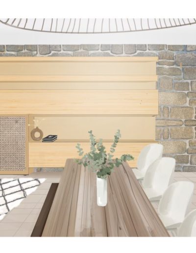 Croquis décoration : Mise en situation/ simulation d’un meuble sur mesure chez le client.